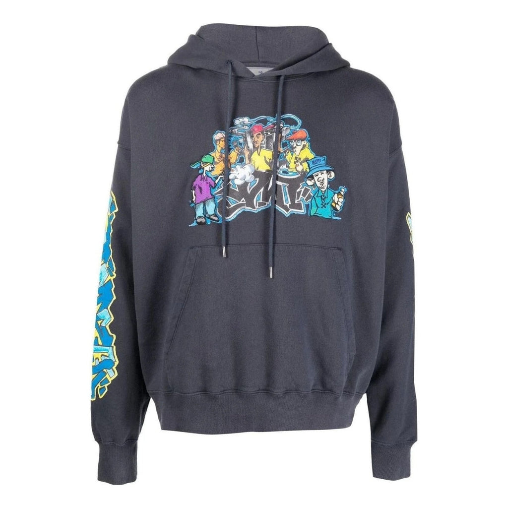 Off-White Graffiti Pupp Skate Hoodie Outerspace L