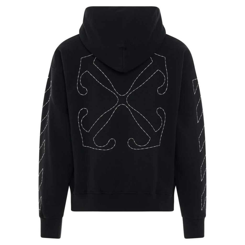 Off-White Off Stitch Diag Design Skate Fit Black Hoodie S