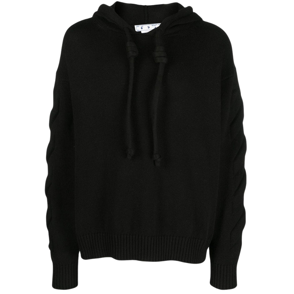 Off-White 3D Diag Knit Black Hoodie S