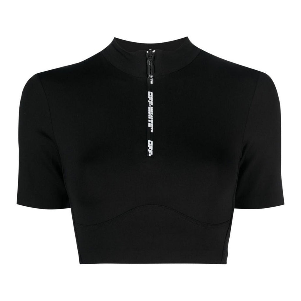 Off-White Zip Logo Crop Tee Black M