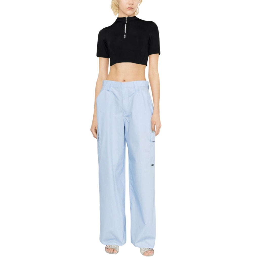 Off-White Zip Logo Crop Tee Black M
