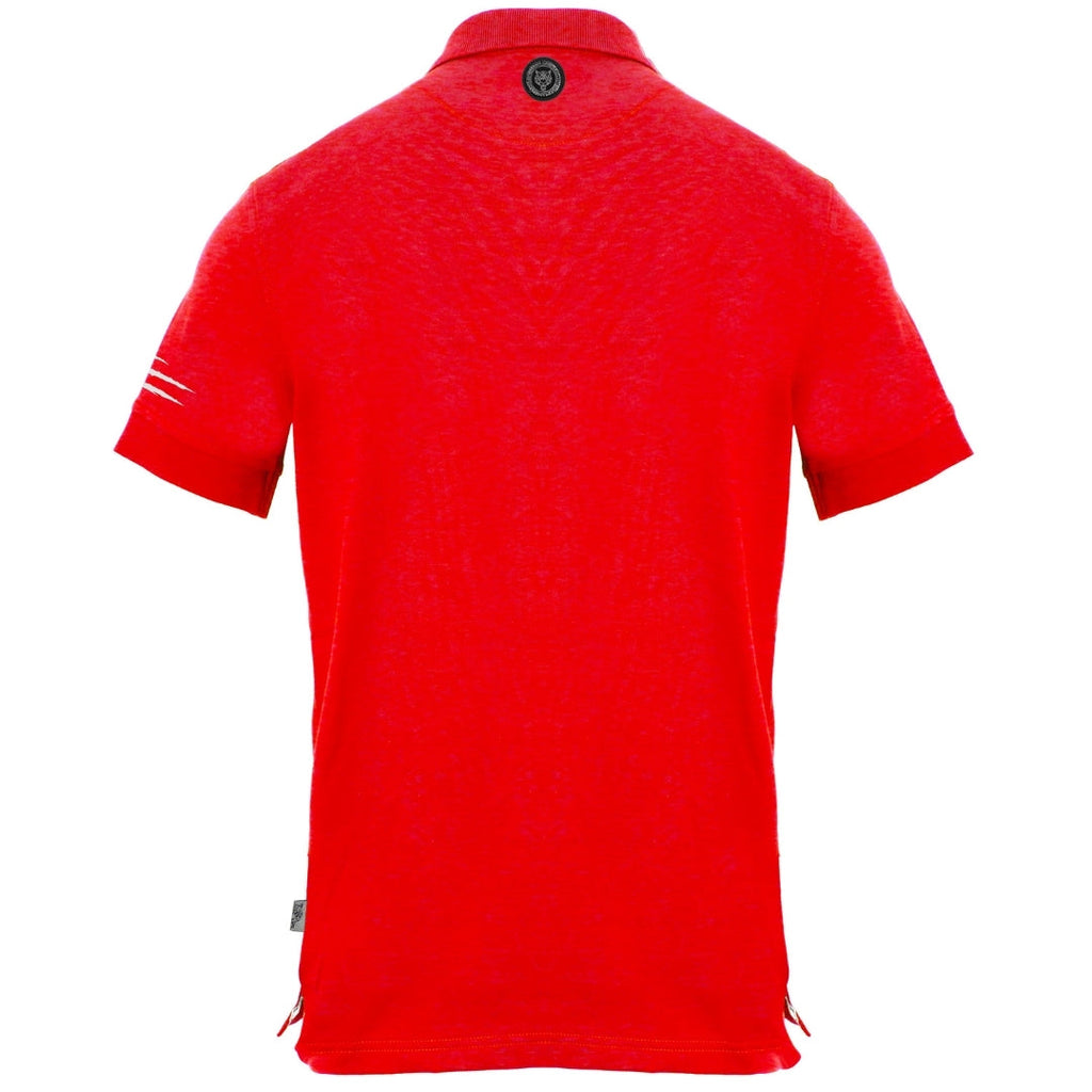 Plein Sport Circle Emblem Logo Red Polo Shirt S