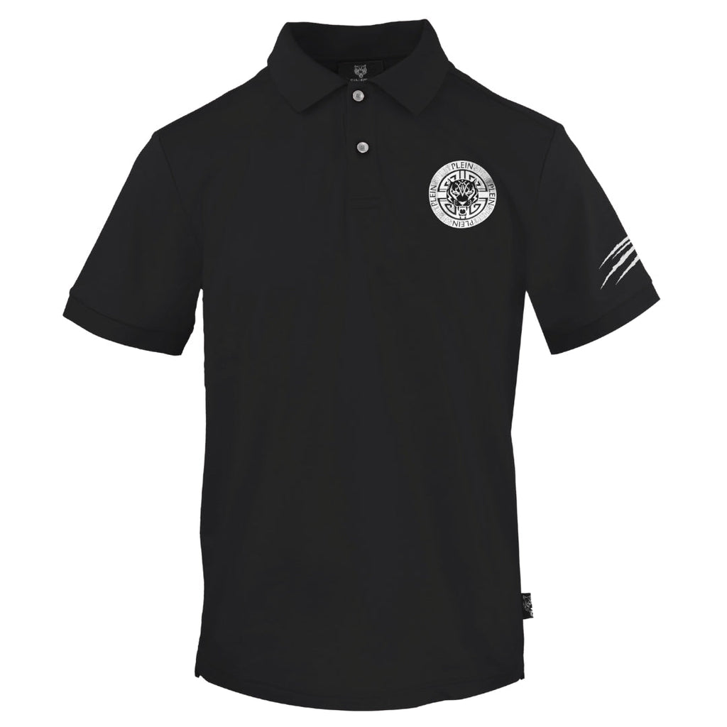 Plein Sport Circle Emblem Logo Black Polo Shirt S