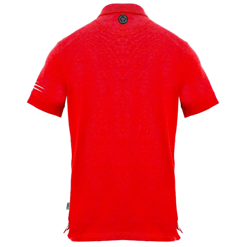 Plein Sport Small Tiger Scratch Logo Red Polo Shirt S