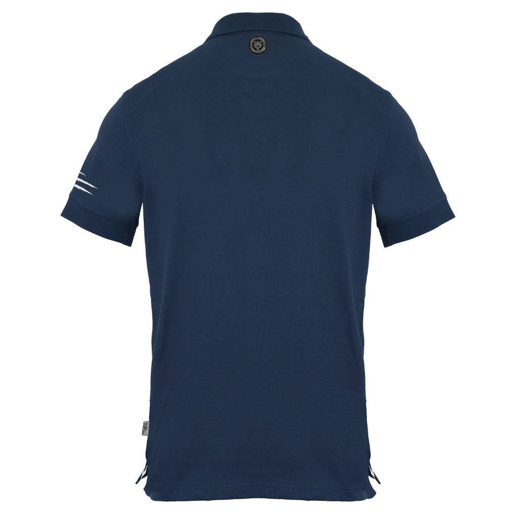 Plein Sport Small Tiger Scratch Logo Navy Blue Polo Shirt S