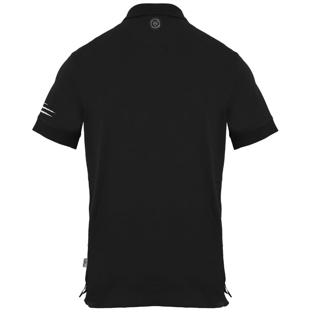 Plein Sport Small Tiger Scratch Logo Black Polo Shirt S