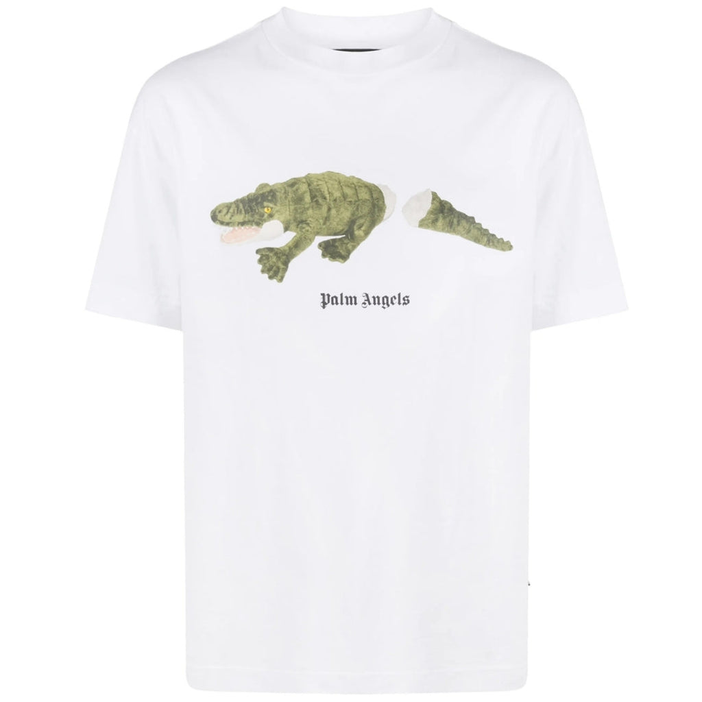 Palm Angels Croc Design Logo White T-Shirt M