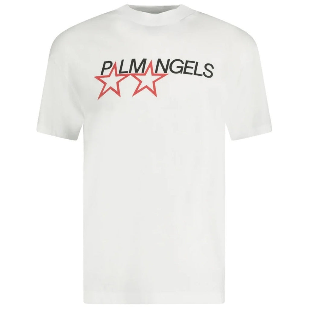 Palm Angels Racing Star Logo White T-Shirt S