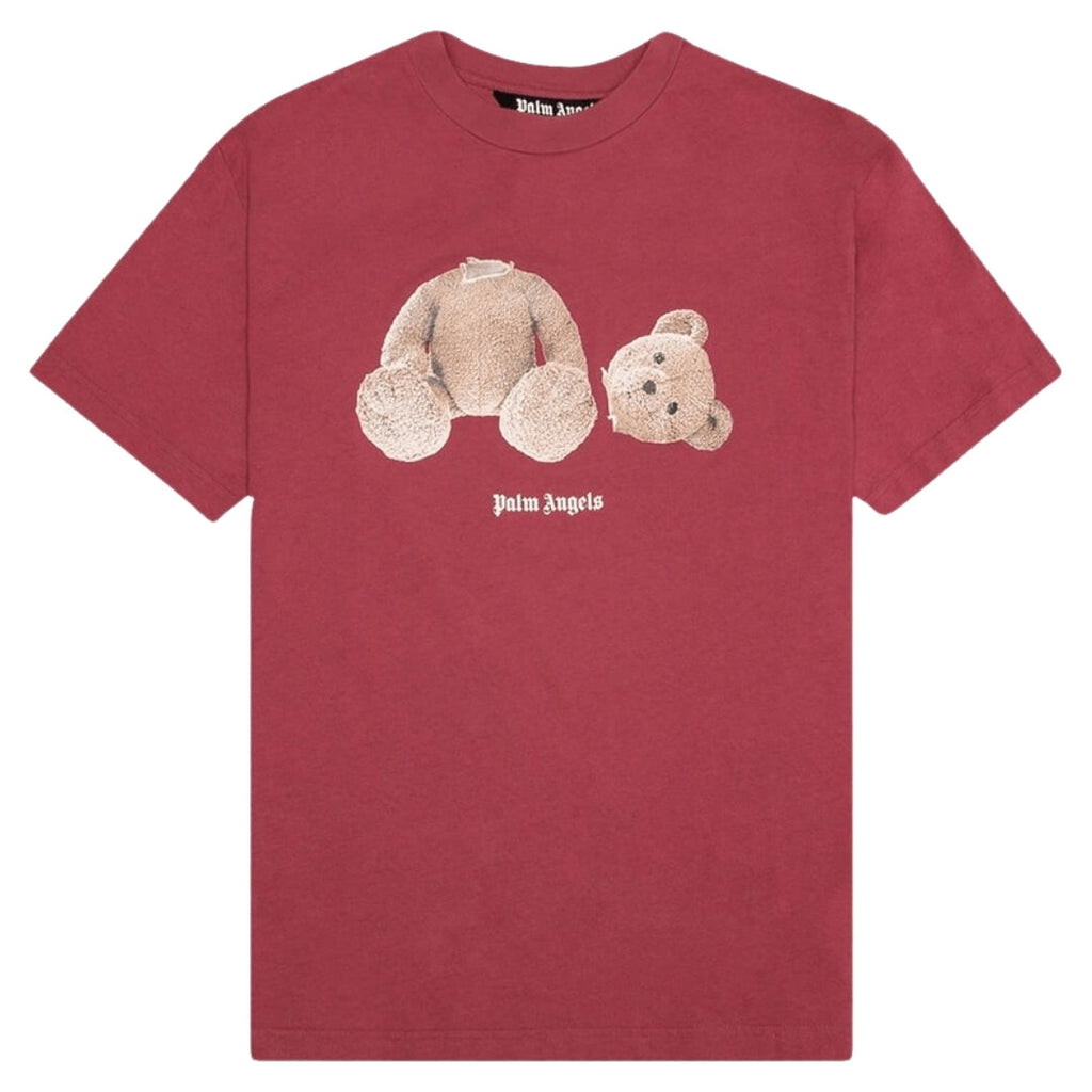 Palm Angels Kill The Bear Logo Burgundy T-Shirt XS