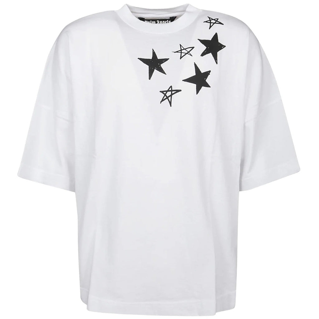 Palm Angels Shooting Stars Overlogo Oversize White T-Shirt XS