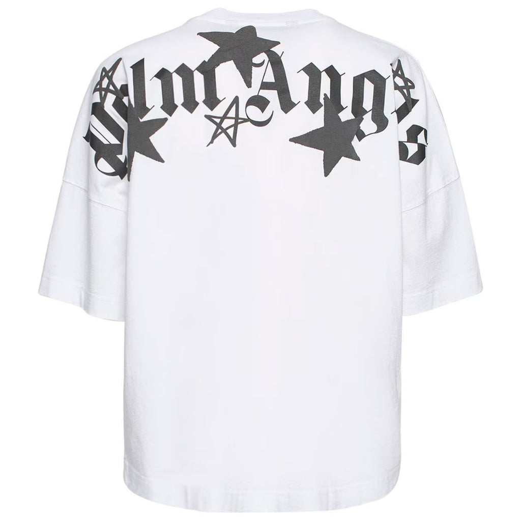 Palm Angels Shooting Stars Overlogo Oversize White T-Shirt XS