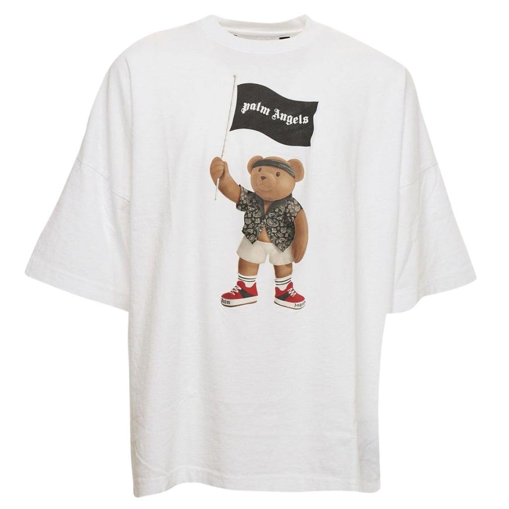 Palm Angels Pirate Bear Loose Fit White T-Shirt S