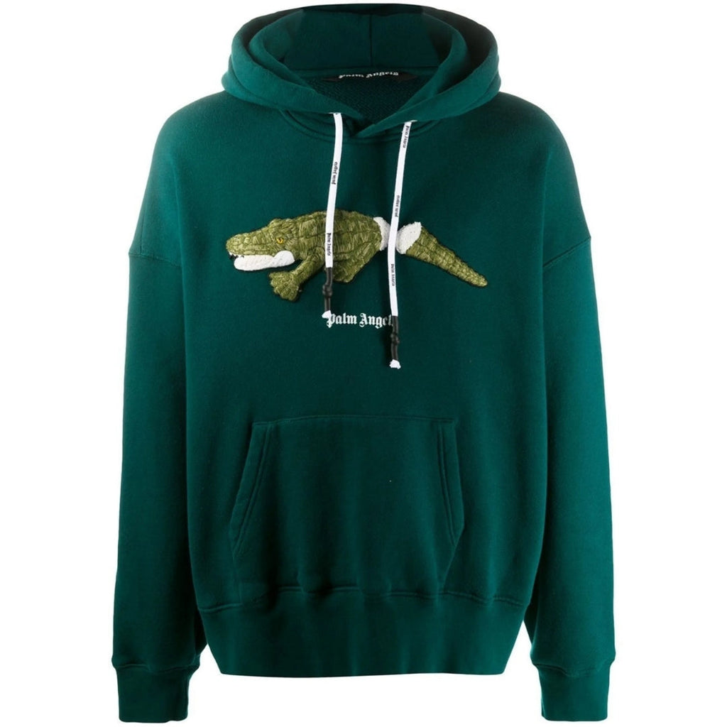 Palm Angels Croc Design Forest Green Hoodie