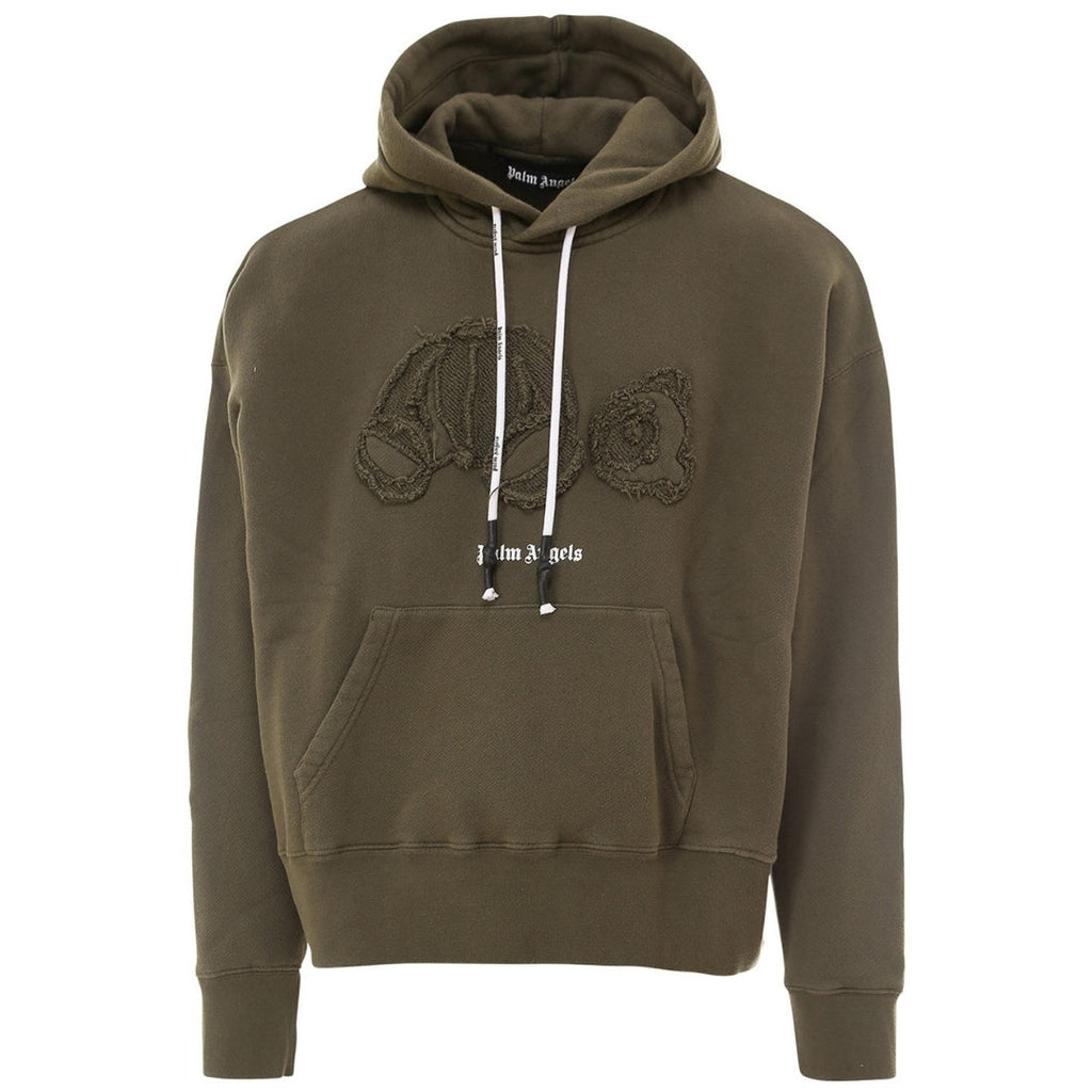 Palm Angels Kill The Bear Design Military Green Hoodie