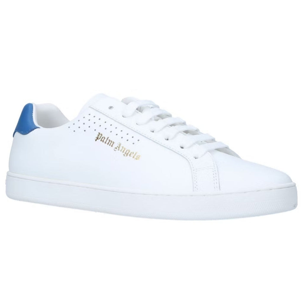 Palm Angels Blue Heel New Tennis Calf Leather White Sneaker EU 41