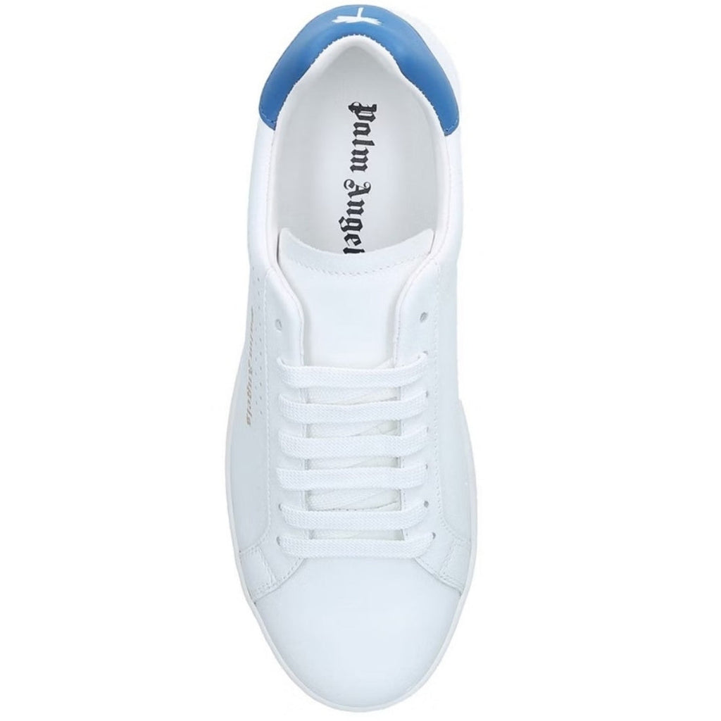 Palm Angels Blue Heel New Tennis Calf Leather White Sneaker EU 41