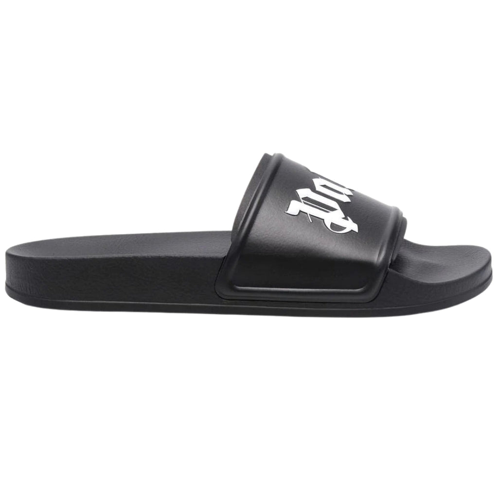 Palm Angels Gothic Print Black Pool Slides