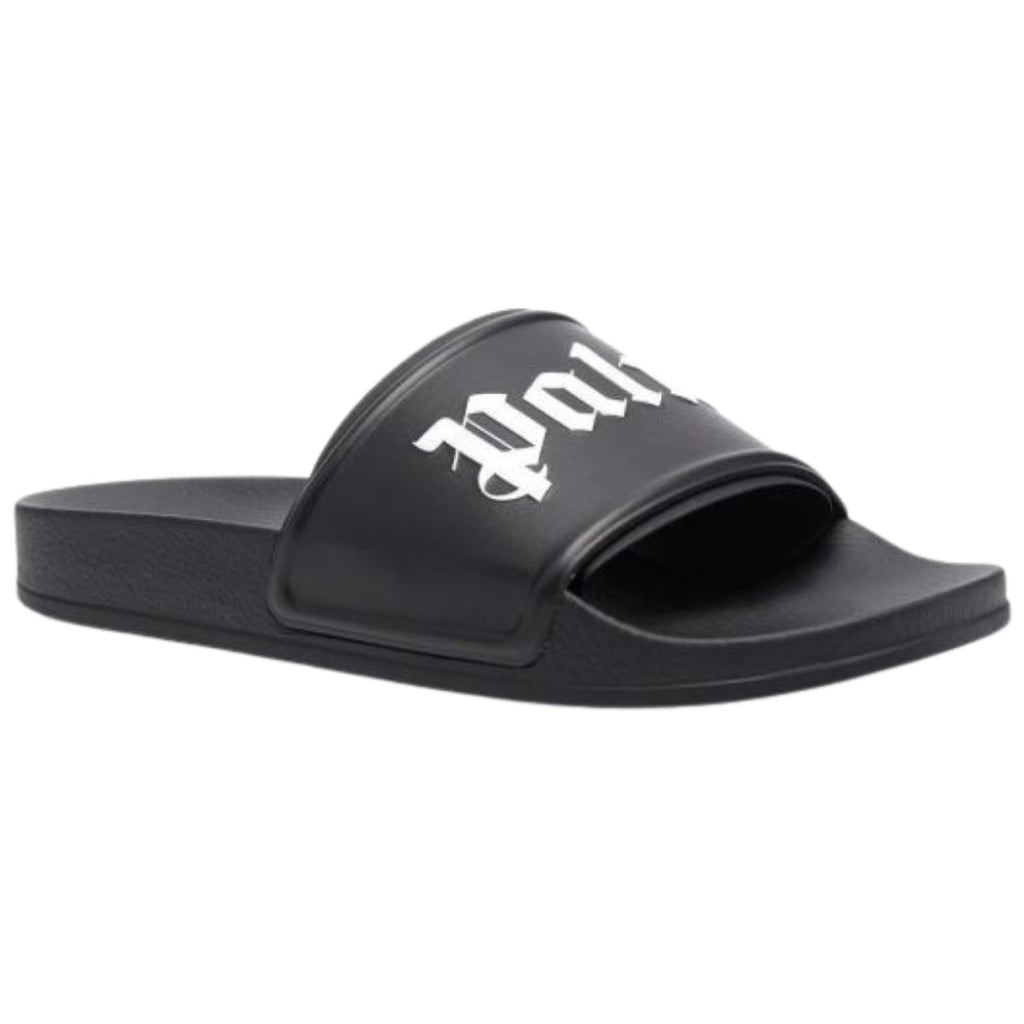 Palm Angels Gothic Print Black Pool Slides