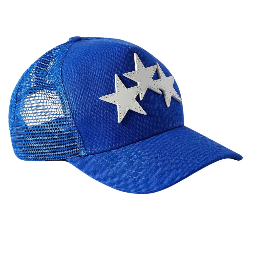 Amiri 3 Star Logo Pond Blue Trucker Hat One Size