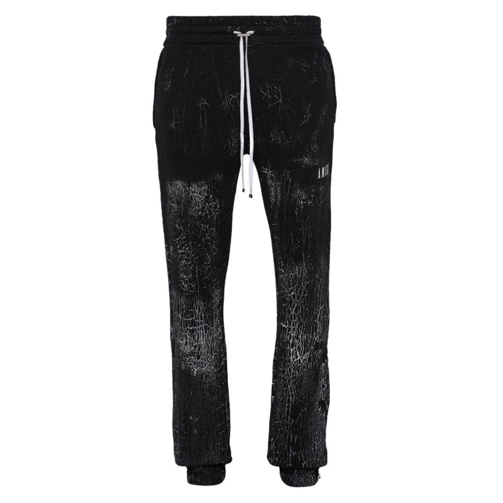 Amiri Cracked Dye Logo Black Sweat Pants S