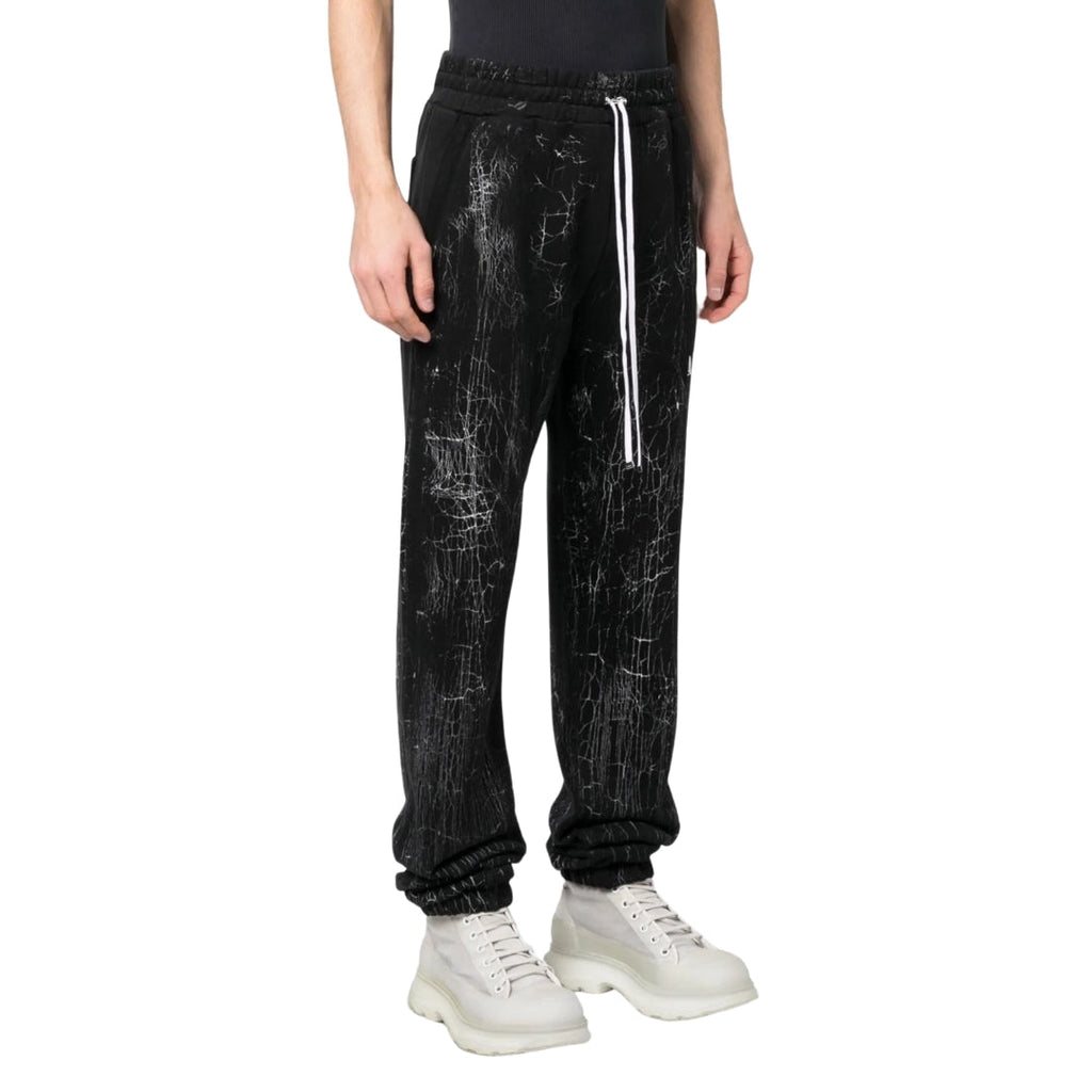 Amiri Cracked Dye Logo Black Sweat Pants S