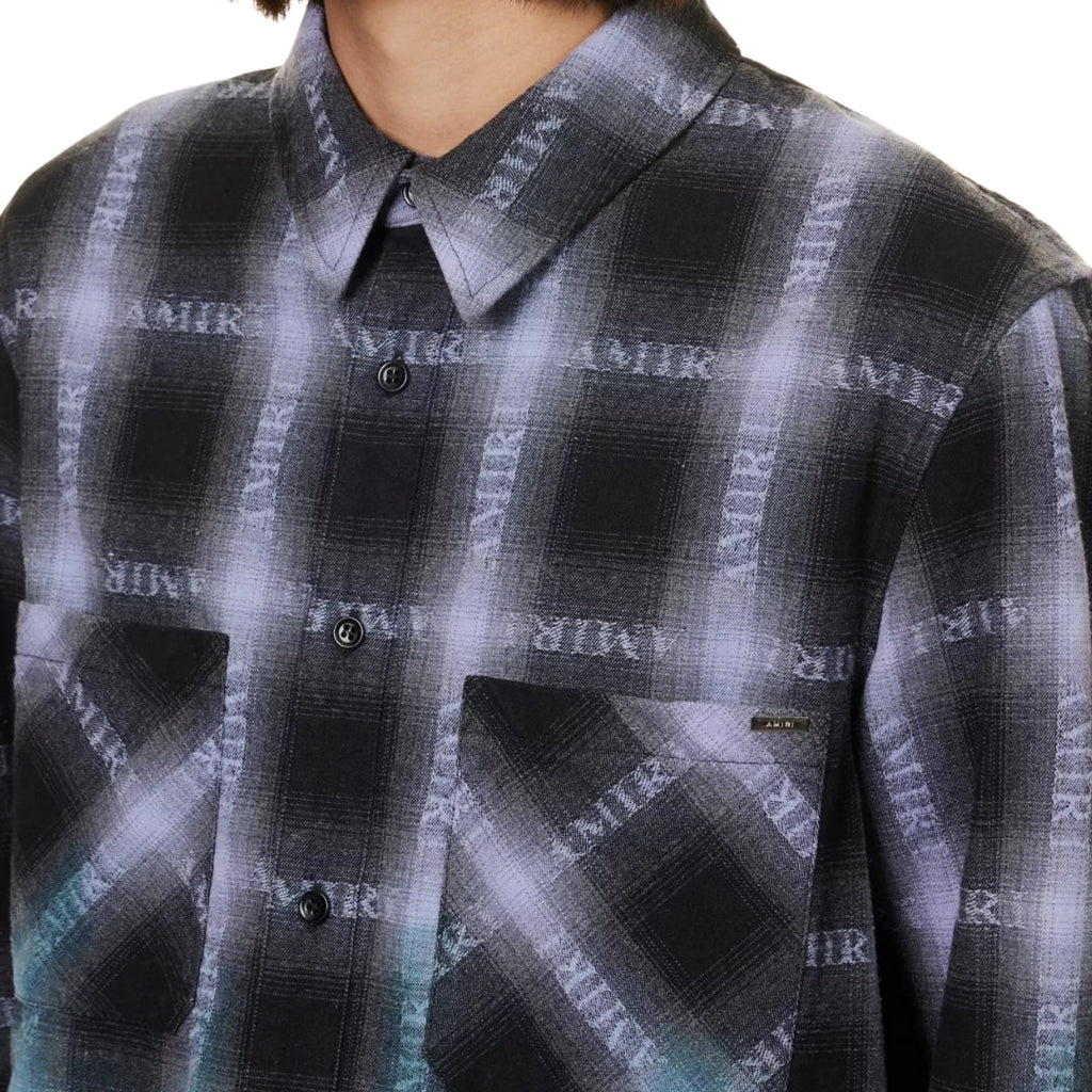 Amiri Long Sleeve Plaid Purple Shirt S