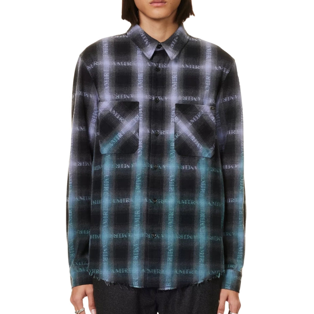 Amiri Long Sleeve Plaid Purple Shirt S