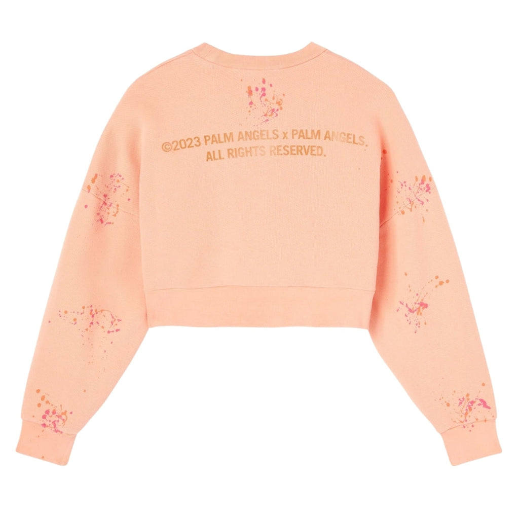 Palm Angels Pxp Painted Cropped Crew Coral S