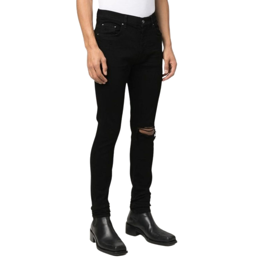 Amiri Slim Fit Broken Ripped Black Denim Jeans W30 L32 / 32L