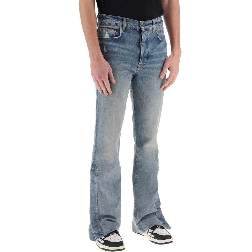 Amiri Stack Kick Flare Leg Clay Indigo Blue Jeans W31 L32 / 32L