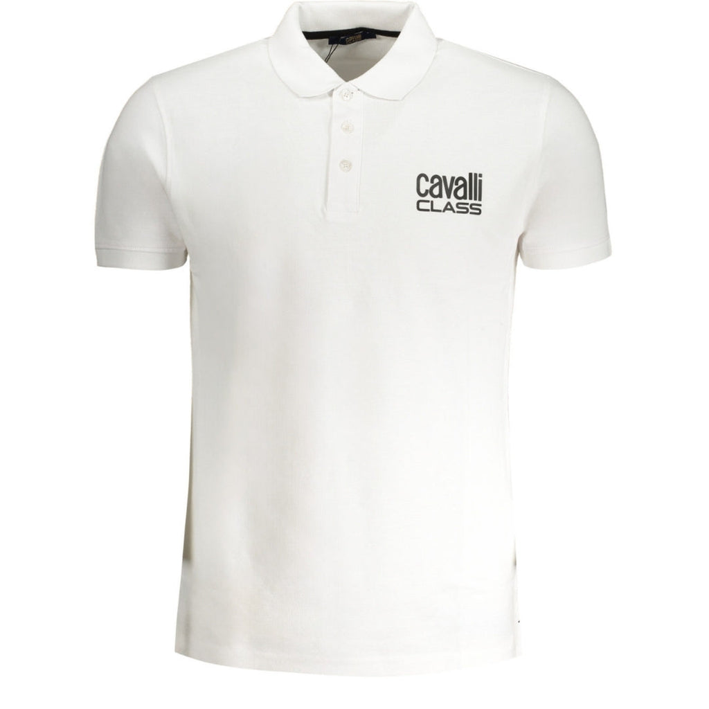 Cavalli Class Bold Logo White Polo Shirt m