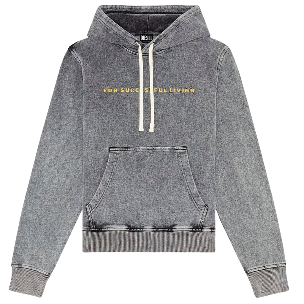 DIESEL S-GINN-HOOD-E1 141 GREY HOODED JUMPER MALE M