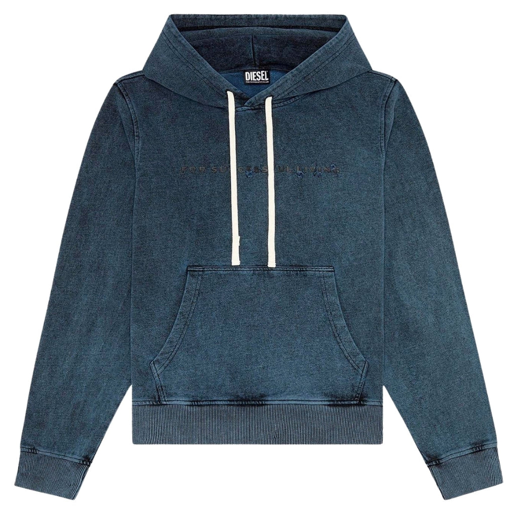 DIESEL S-GINN-HOOD-E1 8MU DARK GREY HOODED JUMPER MALE M