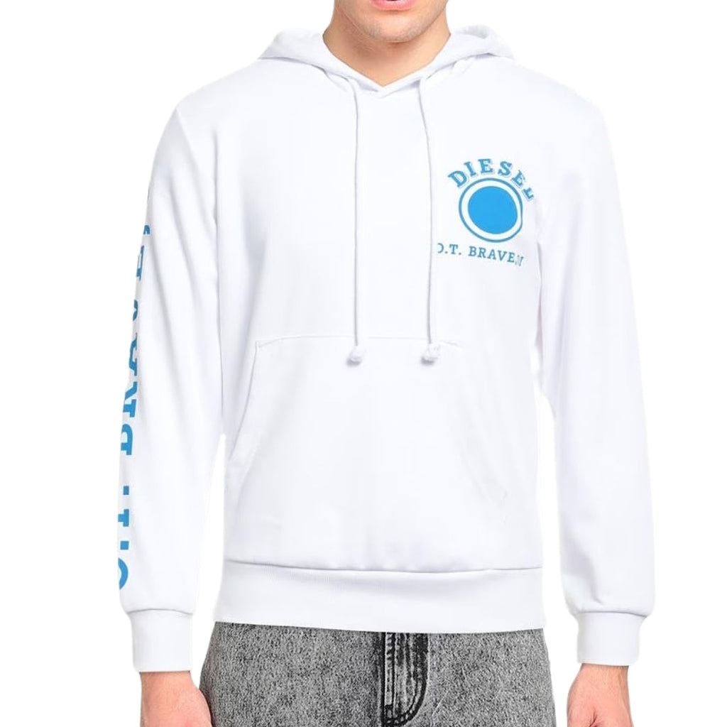 Diesel Dot Logo White Hoodie M