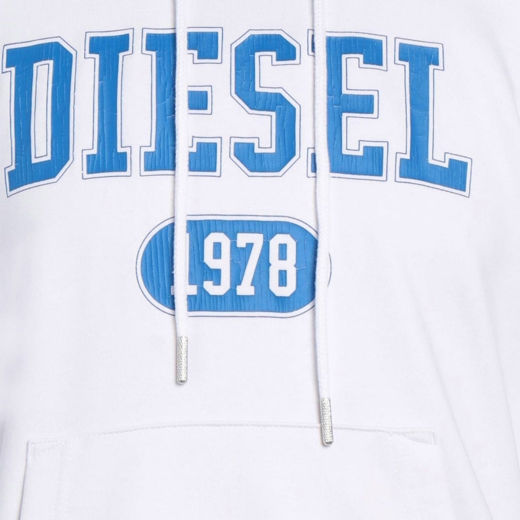 Diesel Varsity Logo White Hoodie S