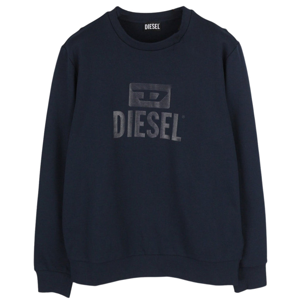 Diesel Monotone Navy Blue Sweatshirt S-GIR-CREWNECK TONE ON TONE FELPA RIAJH 81E - Style Centre Wholesale