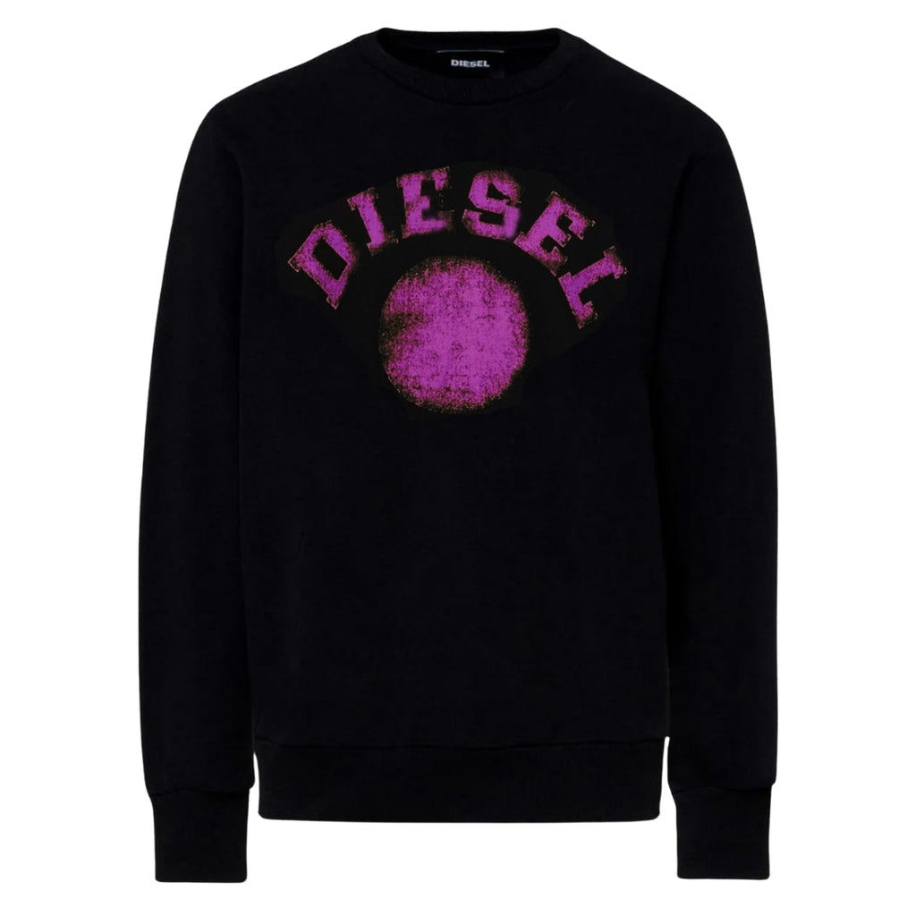 Diesel Faded Dot Logo Blackweatshirt-GIR 9-4 FELPA RIAJH 900 - Style Centre Wholesale
