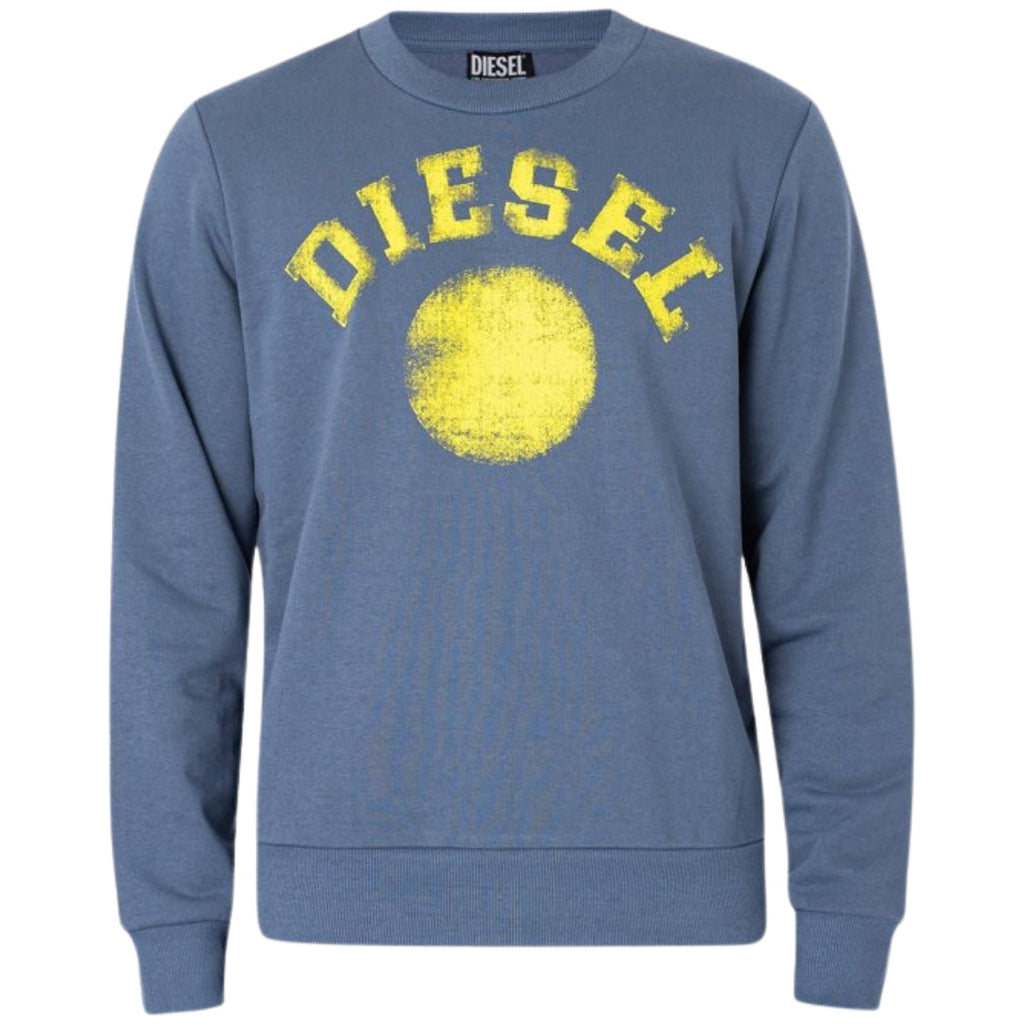 Diesel Distressed Dot Logo Blue Sweatshirt XS