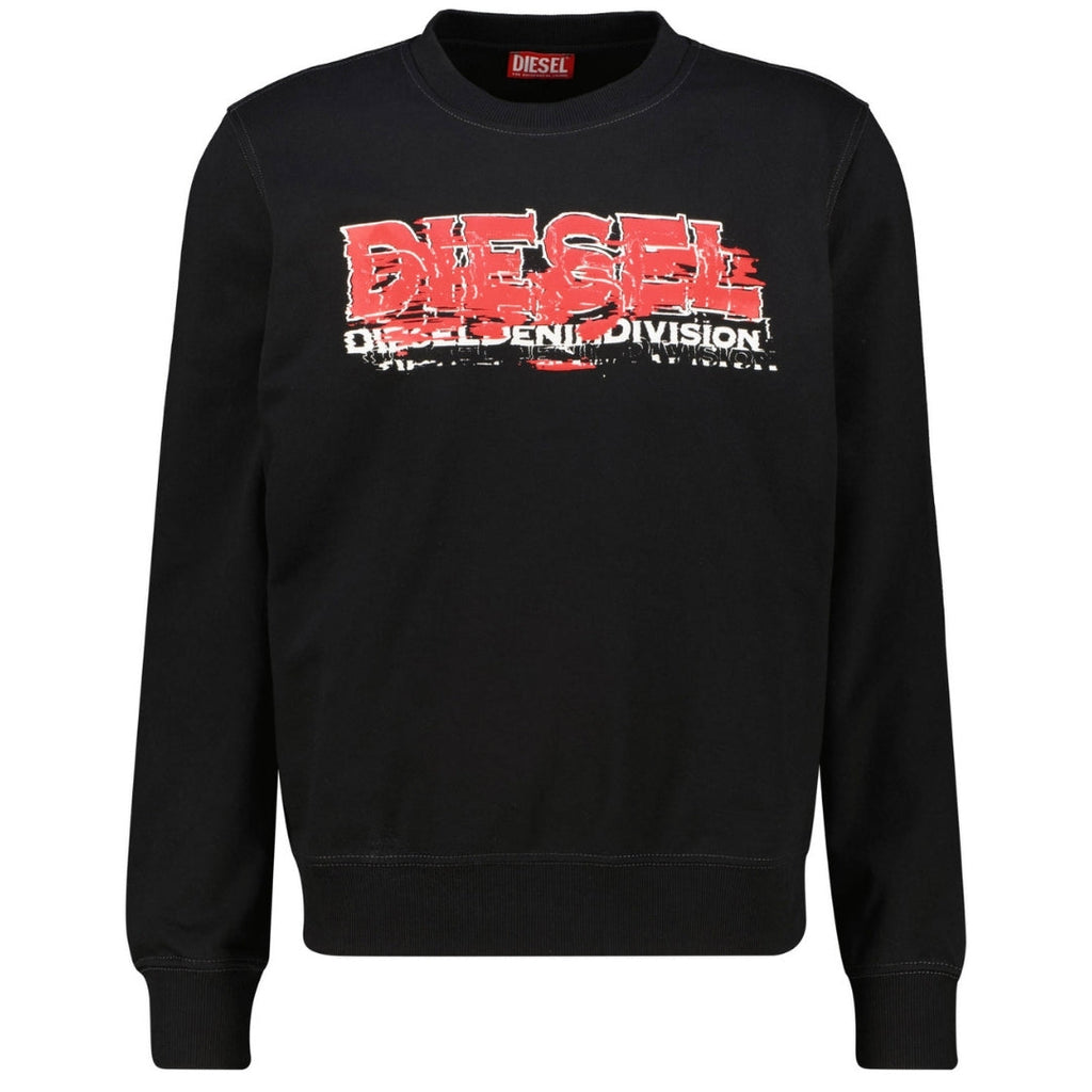 Diesel Stamp Division Logo Black Sweatshirt S