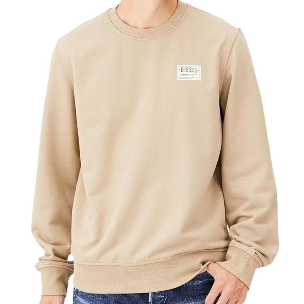 Diesel Small Patch Logo Beige Sweatshirt S