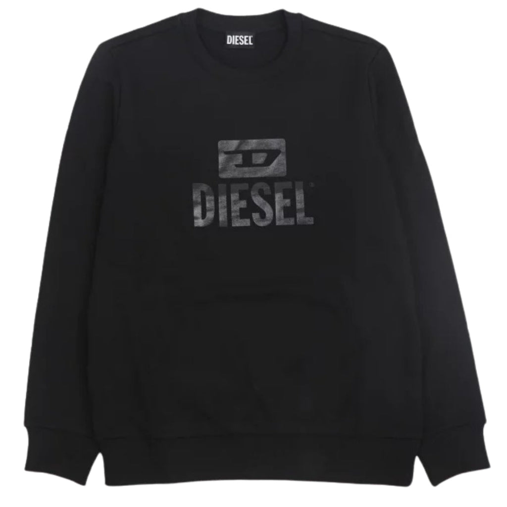 Diesel Tone On Tone Logo Black Sweatshirt S