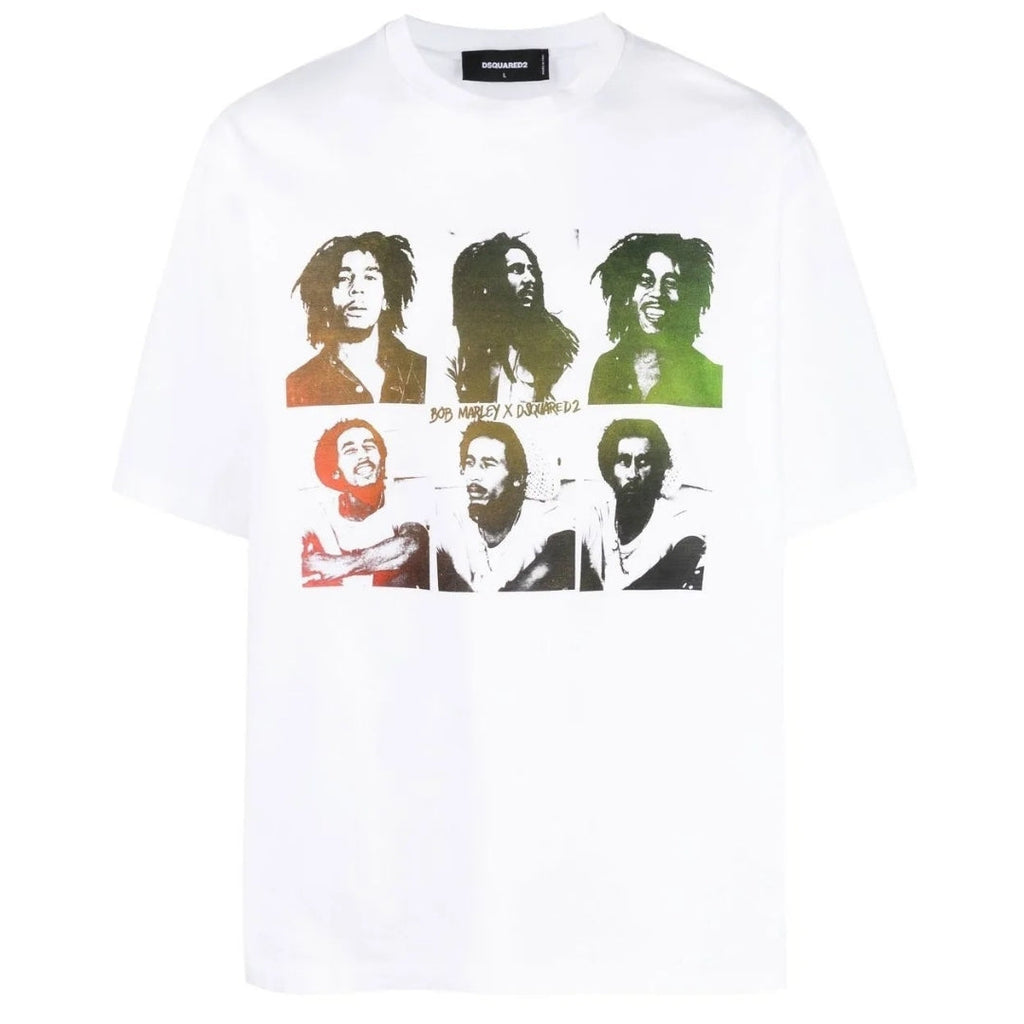 Dsquared2 X Bob Marley Skater Fit White T-Shirt S
