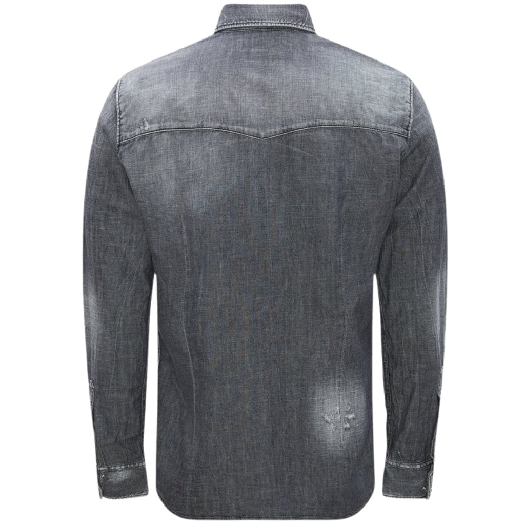 Dsquared2 Fashion Western Faded Grey Denim Shirt M