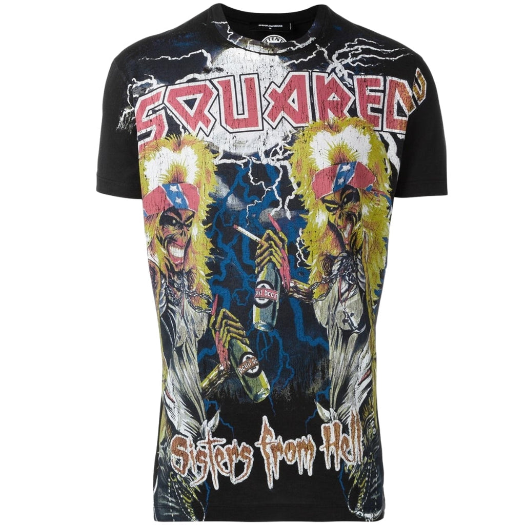 Dsquared2 Sisters From Hell Concert Design Black T-Shirt M