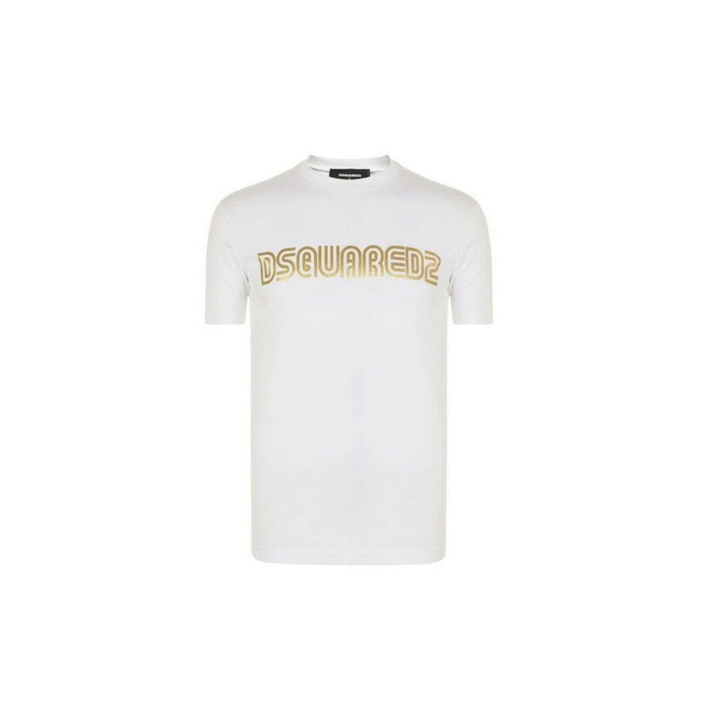 Dsquared2 Gold Bold Logo White T-Shirt M