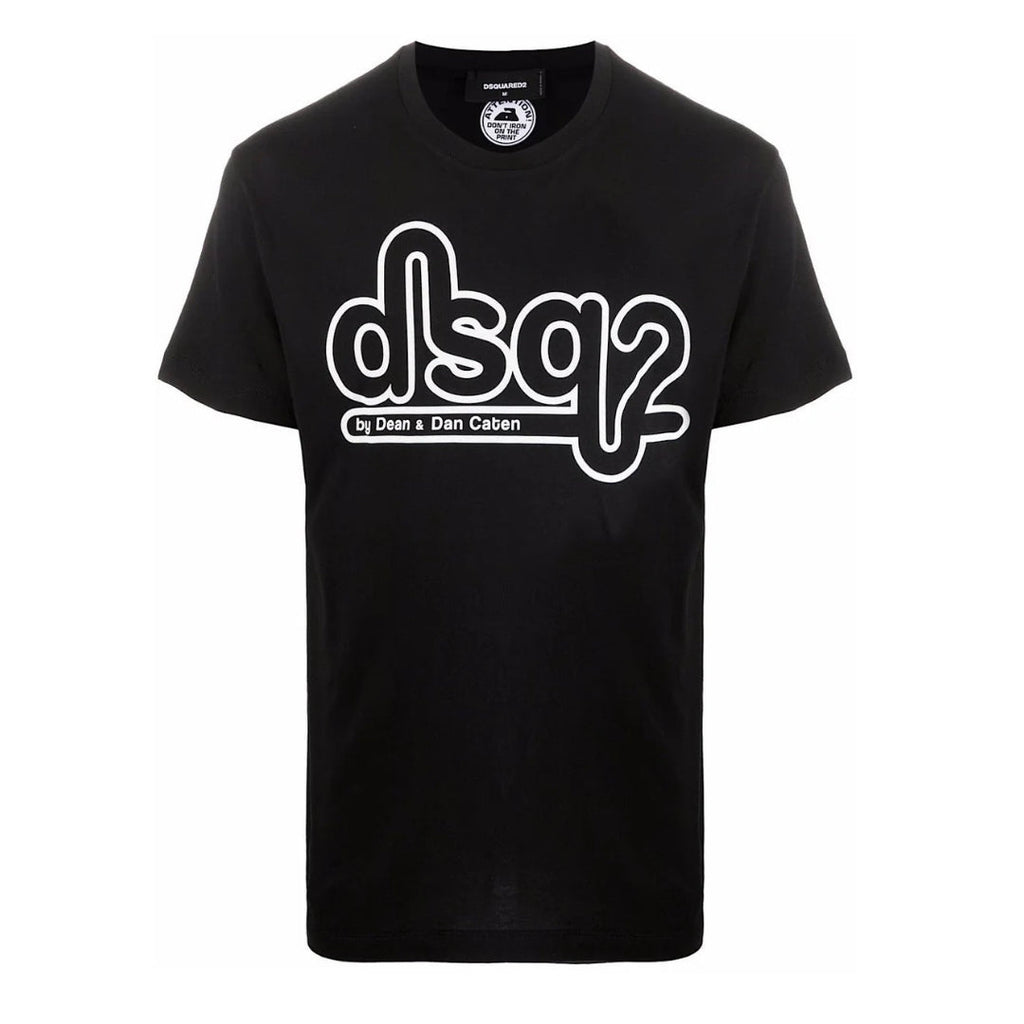 Dsquared2 Cigarette Fit Bubble DSQ2 Logo Black T-Shirt XS