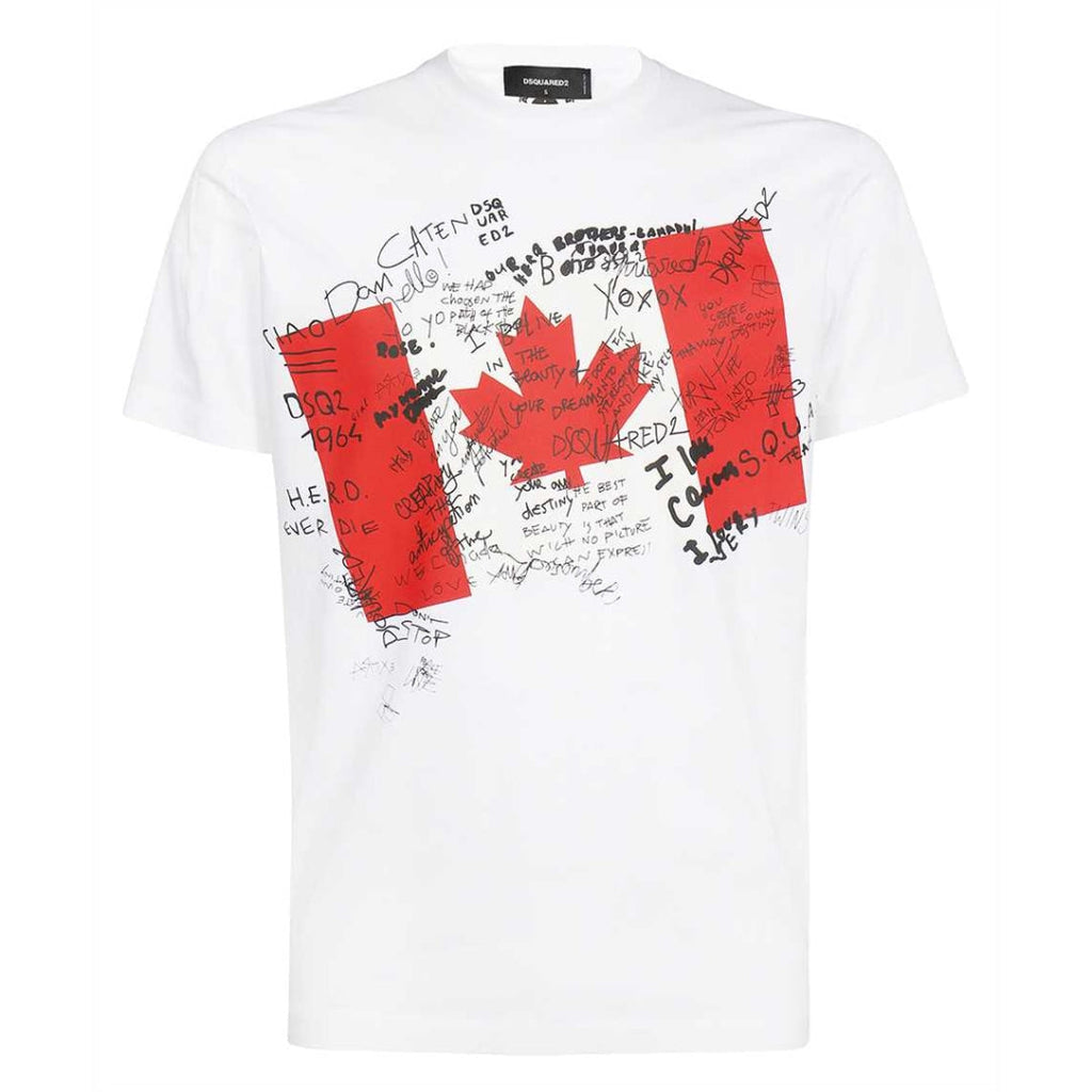 Dsquared2 Canadian Flag Design White T-Shirt S