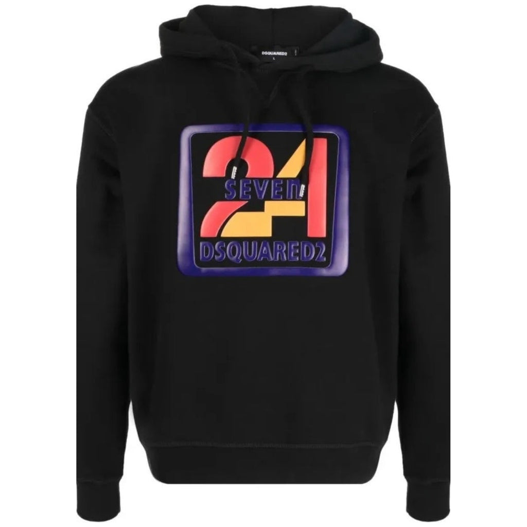 Dsquared2 Cool Fit Seven 24 Logo Black Hoodie M