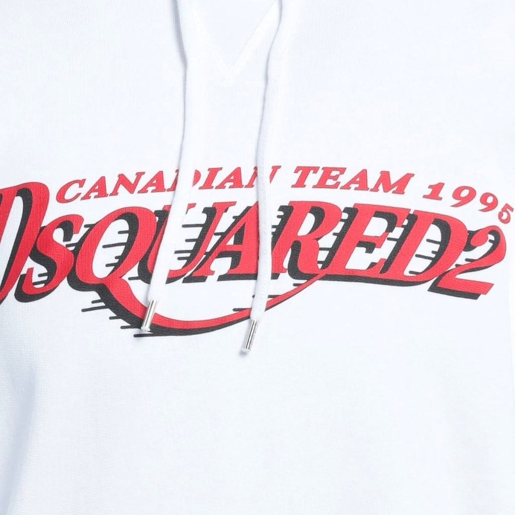 Dsquared2 Cool Fit Canadian Team Logo White Hoodie M