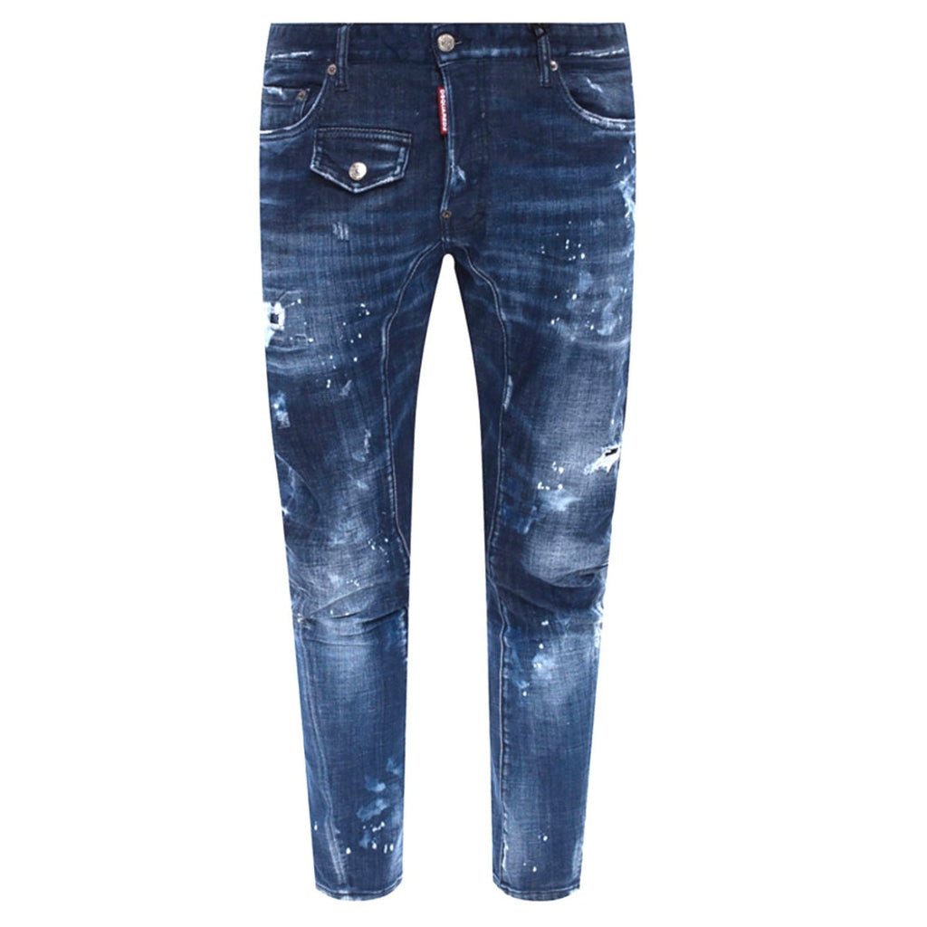 DSQUARED2 S74LB0838 S30342 TIDY BIKER JEAN 470 BLUE JEANS Mens 48